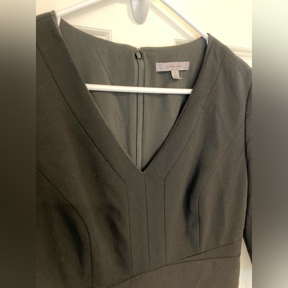 Classiques Entier Black V-Neck Ponte Knee-Length Sheath Dress (Sz 6) - Picture 6 of 7